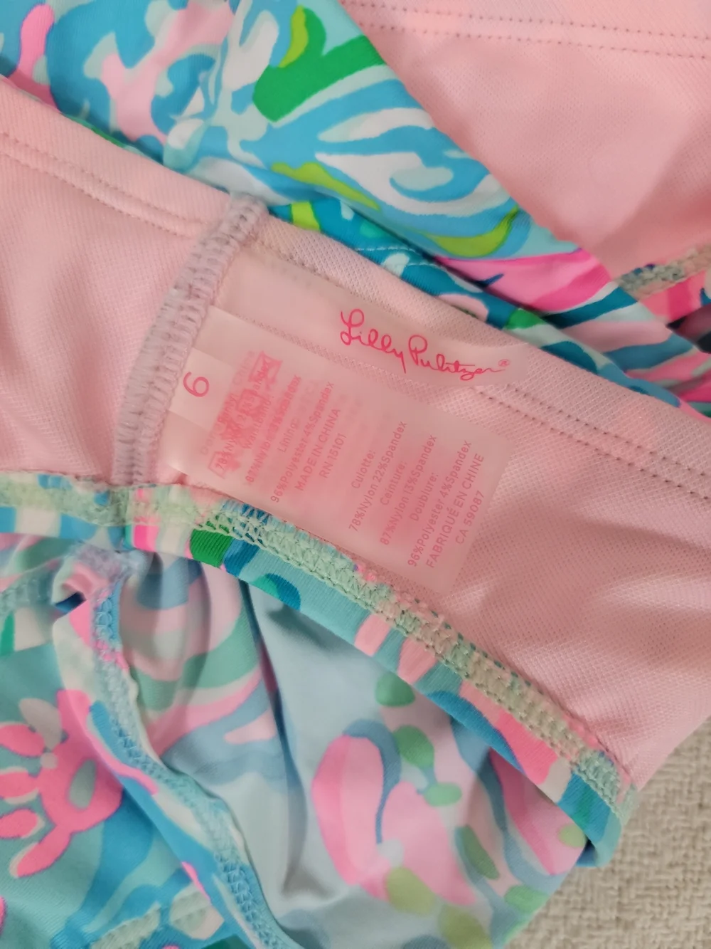Lilly Pulitzer Pink & Aqua Tropical Bikini Bottoms